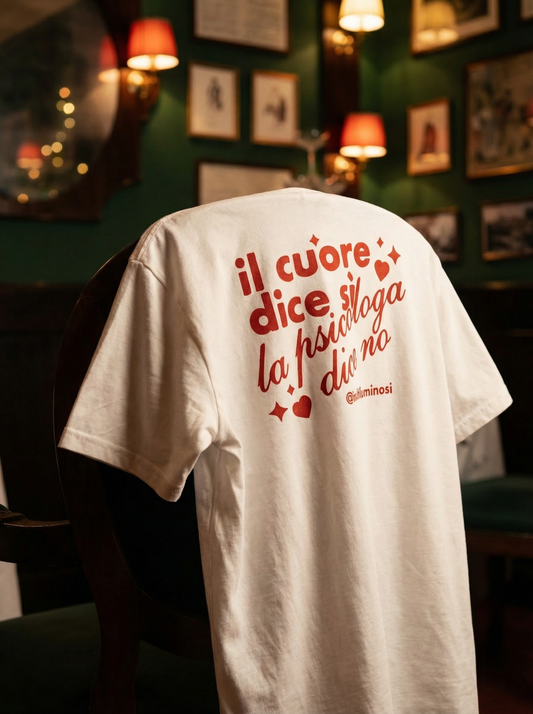 Maglietta "Il cuore dice sì la psicologa dice no"