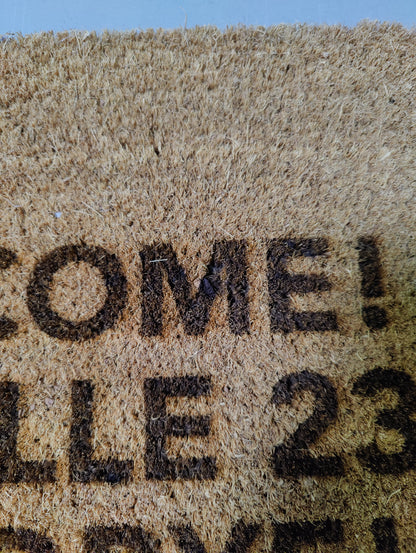 Zerbino "Welcome! Ma alle 23 goodbye!" (bruciacchiato)