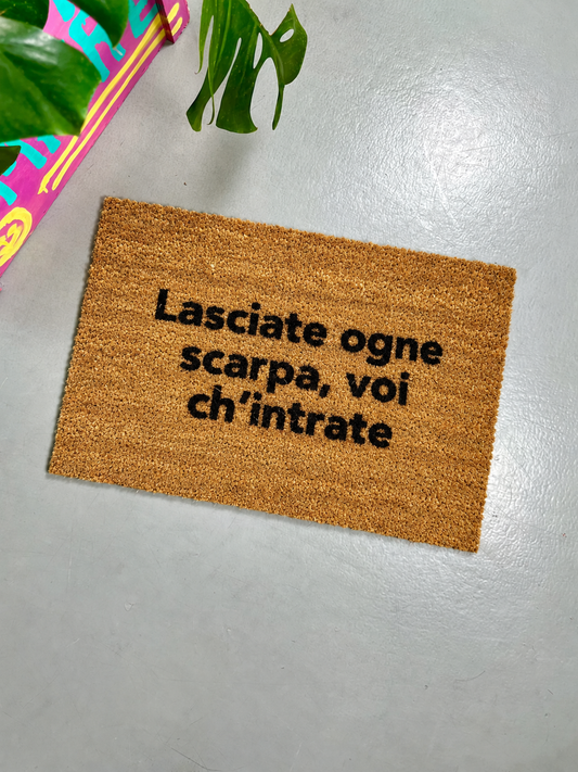 Zerbino "Lasciate ogne scarpa, voi ch'intrate"