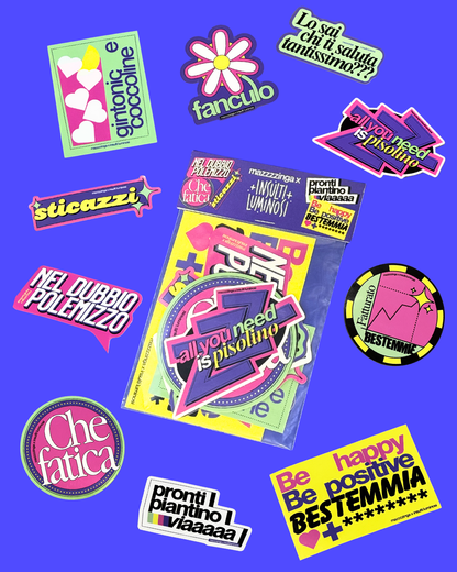 Stickers Mazzzzinga x Insulti Luminosi