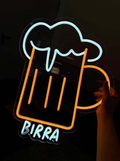 BIRRA (graffiata + led bruciato)